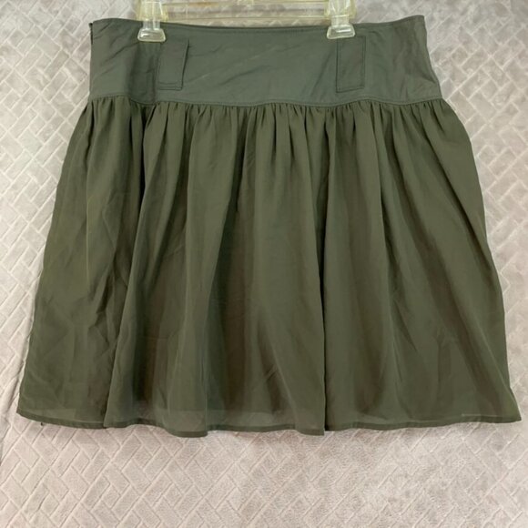 Kenneth Cole Womans 14 Skirt Army Green Short Mini A Line Pleated - Picture 11 of 11